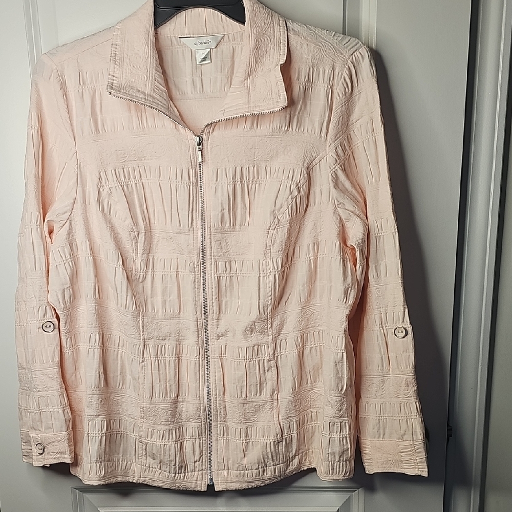 Christopher & Banks Women's Soft Pink Utility Jacket‎ Size 1X